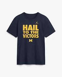 Jordan Men's Michigan Wolverines Sideline Slogan Short-Sleeve Crewneck Graphic T-Shirt