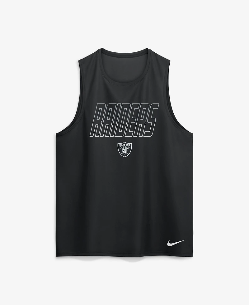 Nike Men's Las Vegas Raiders Kickoff Miler Dri-fit Sleeveless Tank Top