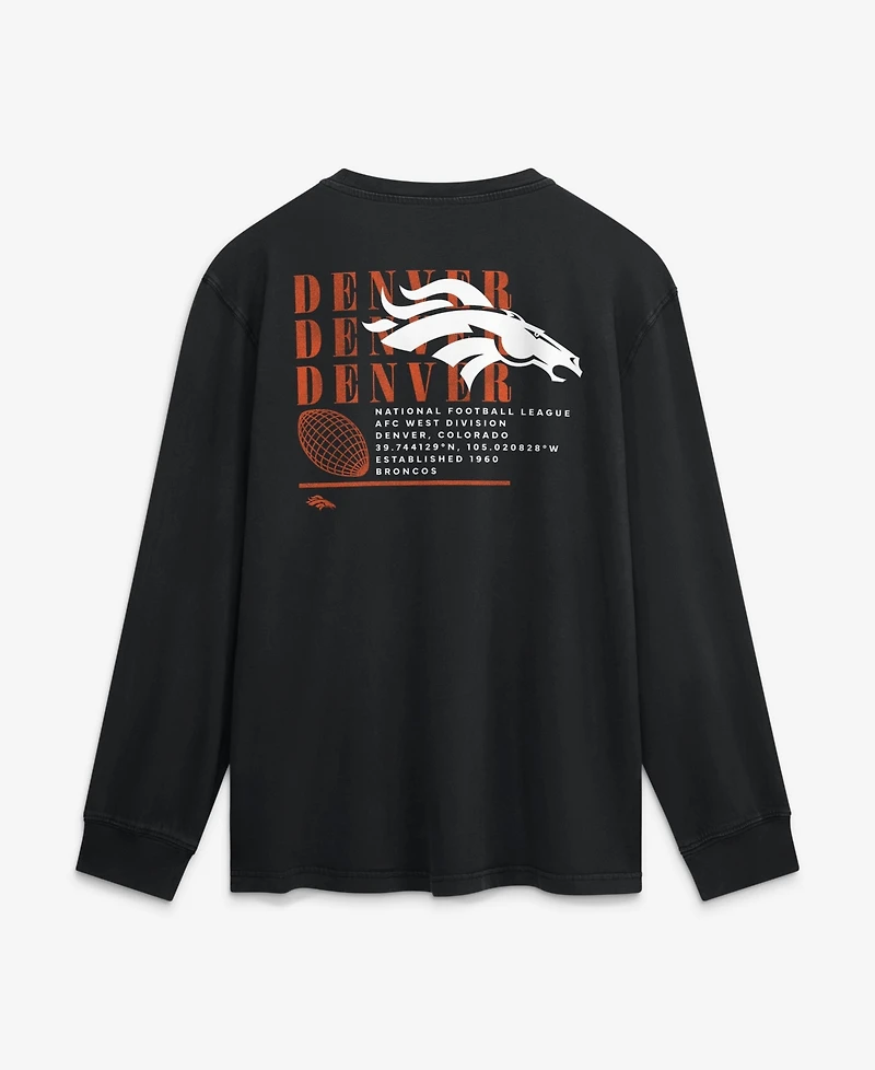 Fanatics Men's Denver Broncos Fullback Drive Relaxed-Fit Long-Sleeve Crewneck T-Shirt