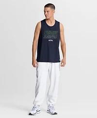 Nike Men's Seattle Seahawks Kickoff Miler Dri-fit Sleeveless Crewneck Double Pique Tank Top