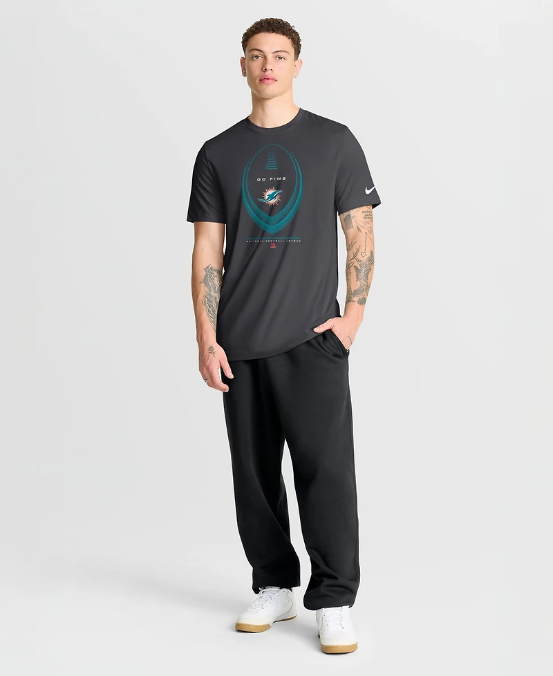 Nike Men's Miami Dolphins Legend Icon Crewneck Screen Print T-Shirt