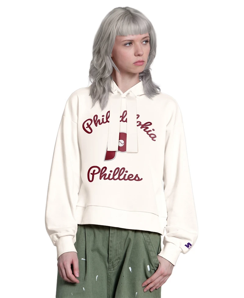 Starter Women's Baseline Philadelphia Phillies French-Terry Oversized Hoodie Sweatshirt