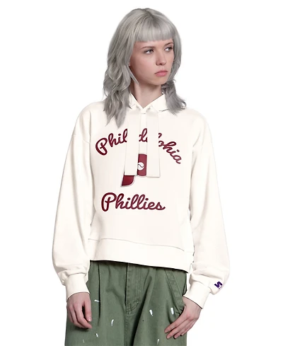 Starter Women's Baseline Philadelphia Phillies French-Terry Oversized Hoodie Sweatshirt