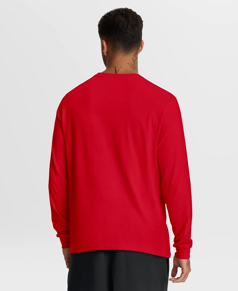 Nike Men's Buffalo Bills Screen-Print Graphics Cotton Crewneck Long-Sleeve T-Shirt