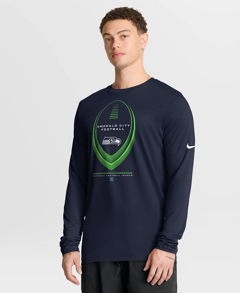 Nike Men's Seattle Seahawks Legend Icon Dri-fit Long-Sleeve Standard-Fit T-Shirt