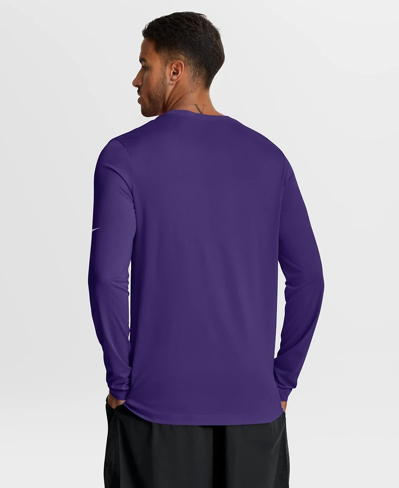Nike Men's Minnesota Vikings Legend Icon Long-Sleeve Crewneck Screen-Print Graphics T-Shirt
