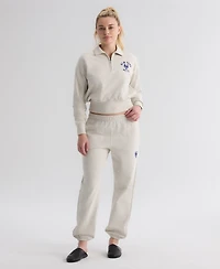 Fanatics Women's New York Mets Cropped Polo Collar Quarter-Zip Sweatshirt