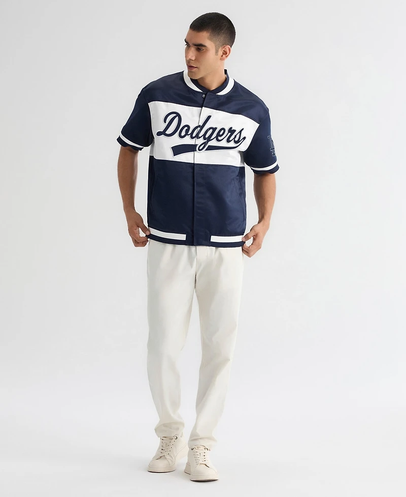 Fanatics Men's Iconic Los Angeles Dodgers Satin Full-Snap Warm-Up Jacket