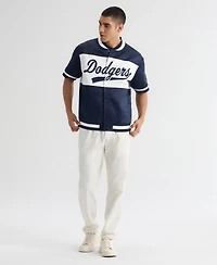 Fanatics Men's Iconic Los Angeles Dodgers Satin Full-Snap Warm-Up Jacket