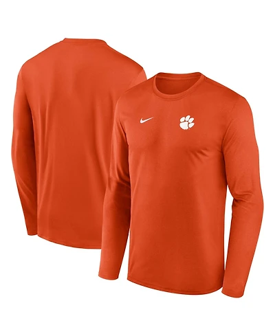 Nike Men's Clemson Tigers Sideline Legend Small Logo Long-Sleeve Crewneck T-Shirt