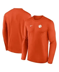 Nike Men's Clemson Tigers Sideline Legend Small Logo Long-Sleeve Crewneck T-Shirt