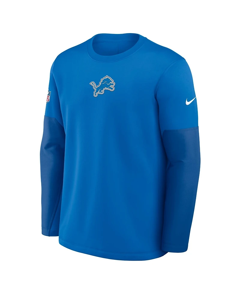 Nike Men's Detroit Lions Sideline Coaches Midweight Crew Pullover Sweatshirt