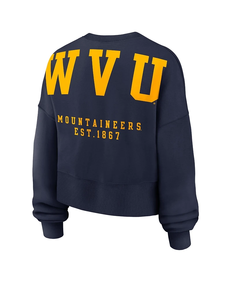 Nike Women's West Virginia Mountaineers Phoenix Oversized Dropped-Shoulder Sweatshirt