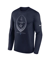 Nike Men's Dallas Cowboys Legend Icon Dri-fit Long Sleeve Crewneck T-Shirt