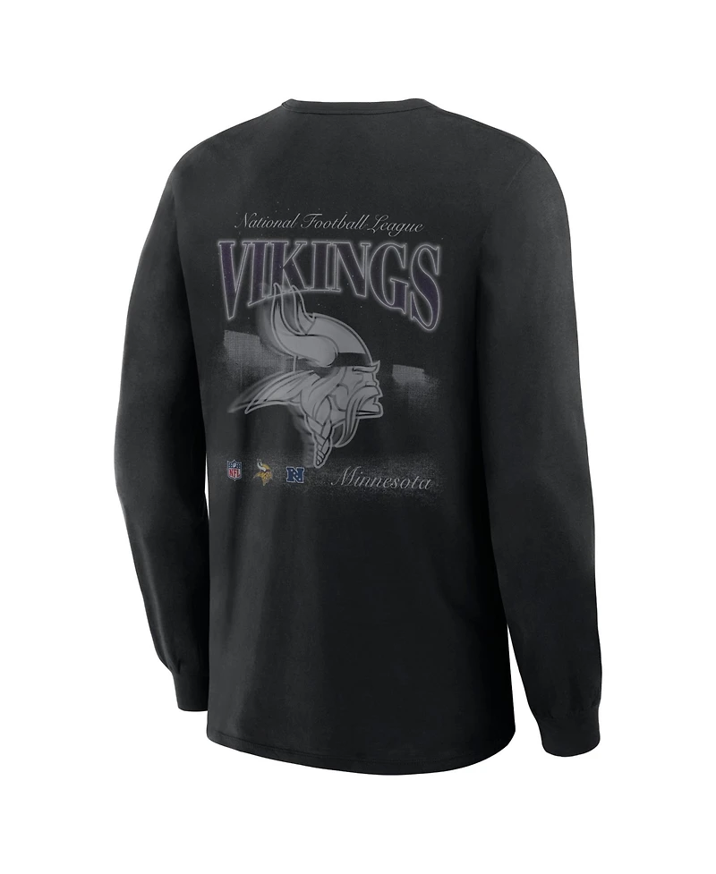 Fanatics Men's Minnesota Vikings Midnight Falls Long-Sleeve Crewneck T-Shirt