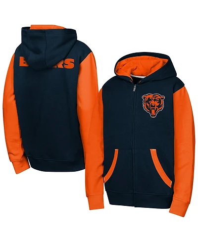 Outerstuff Boys' and Girls' Stadium Chicago Bears Full-Zip Color-Block Fleece-Lined Hoodie