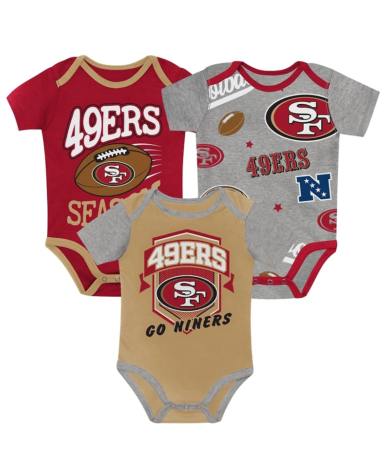 Outerstuff Boys' and Girls' San Francisco 49ers First Round Pick Bodysuits, 3-Piece Set