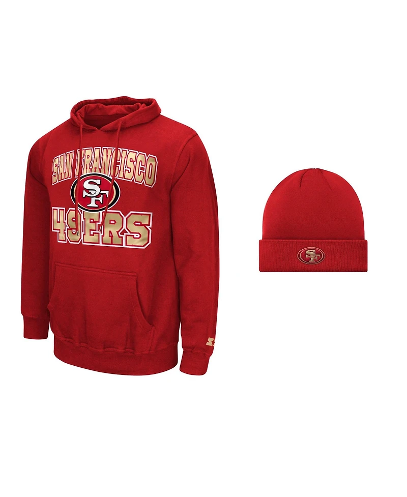 Starter Men's San Francisco 49ers Graphic Classic-Fit Hoodie and Cuffed Knit Hat, 2-Piece Set