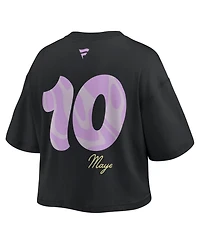 Fanatics Women's New England Patriots Drake Maye Cropped Relaxed-Fit Crewneck T-Shirt