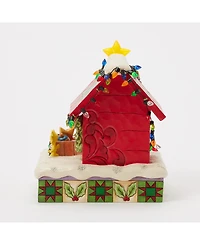 Jim Shore Peanuts Snoopy Decorating Led Doghouse Figurine