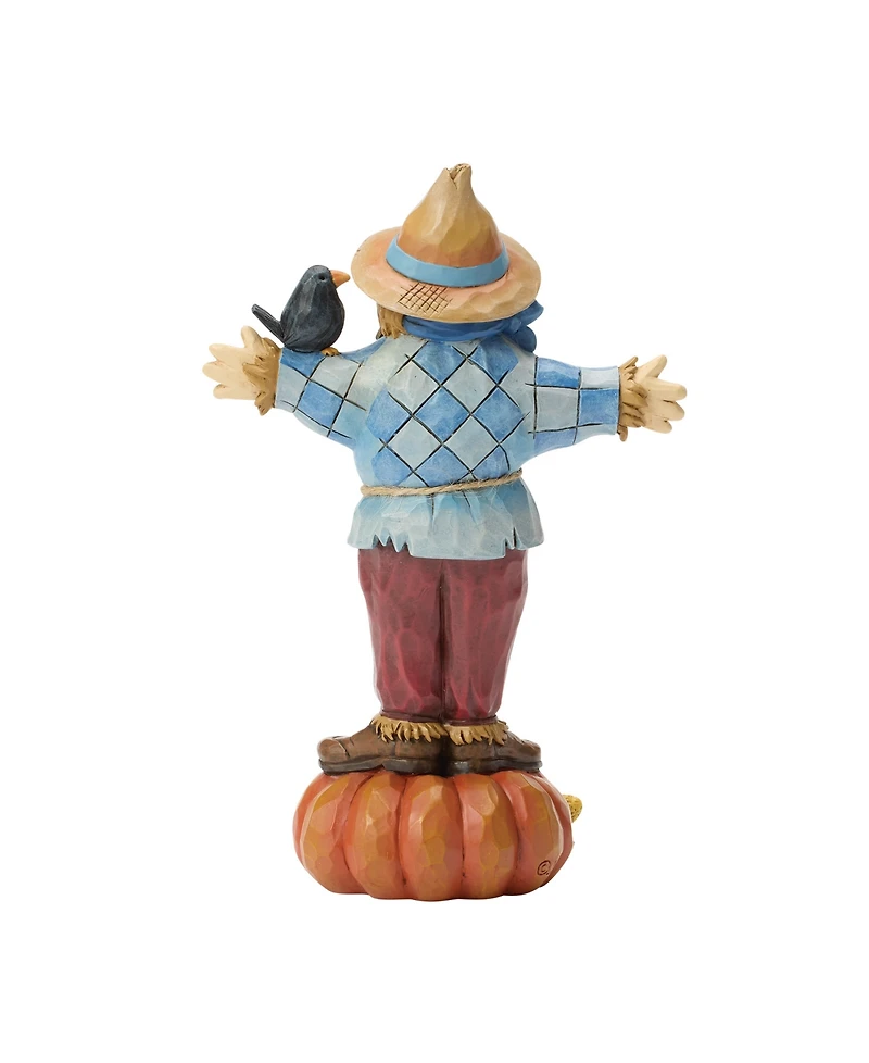 Jim Shore Halloween Scarecrow Standing on Pumpkin Figurine