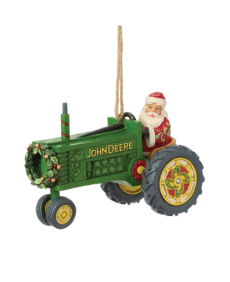 Jim Shore John Deere Santa in Tractor Hanging Ornament