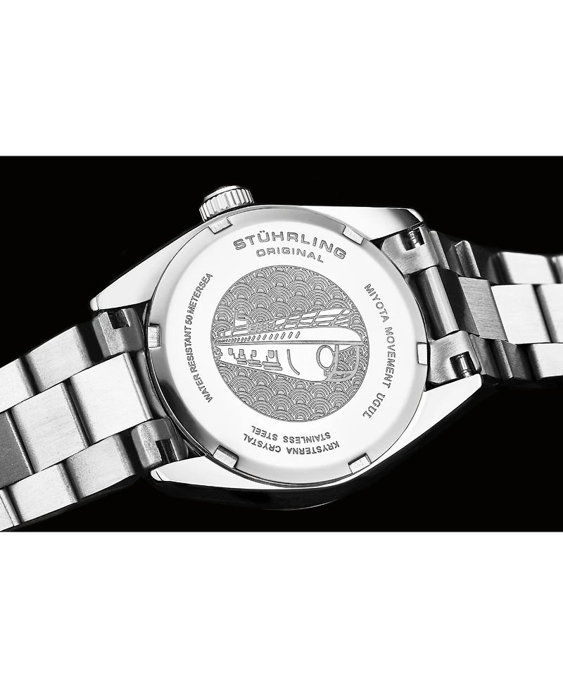 Stuhrling Lineage 3936.1 Women s Quartz Watch 31mm Stainless Steel Silver Bracelet White Mother-of-Pearl Dial Crystal Bezel