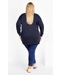 Avenue Women's Plus Jade Longline Zip Top
