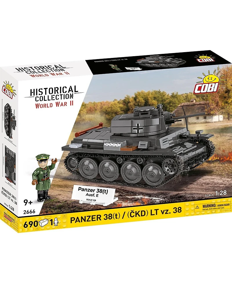 Cobi Historical Collection Wwii Panzer 38(t) / Lt Vz. 38 2-in-1 690-Piece Building Set, Ages 9+