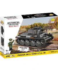 Cobi Historical Collection Wwii Panzer 38(t) / Lt Vz. 38 2-in-1 690-Piece Building Set, Ages 9+