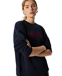 Whistles Women's Beau Cotton Oversized Crewneck Sweatshirt