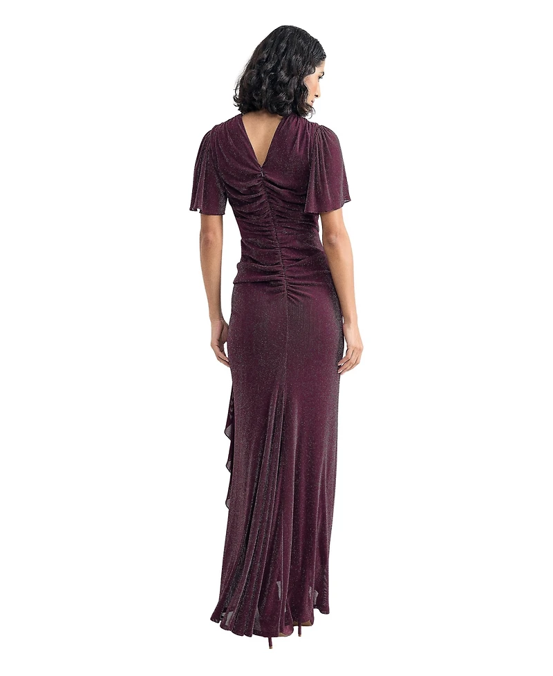 Phase Eight Women's Alexis Shimmering Flutter-Sleeve Wrap Maxi Dress