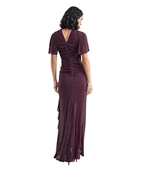 Phase Eight Women's Alexis Shimmering Flutter-Sleeve Wrap Maxi Dress