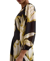 Phase Eight Women's Eve Floral A-Line 3/4 Sleeve Maxi Dress
