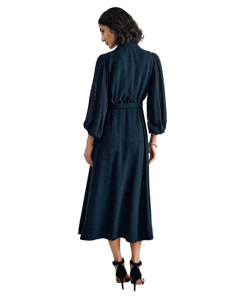 Phase Eight Women's Maeve Textured Belted Midi Shirt Dress