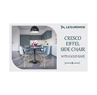 LeisureMod Cresco Molded Eiffel Side Chair with Gold Base
