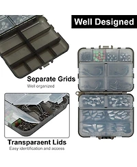 Piscifun Stainless Steel Fishing Tackle Box Organizer With Jig Heads Weights Swivels Hooks