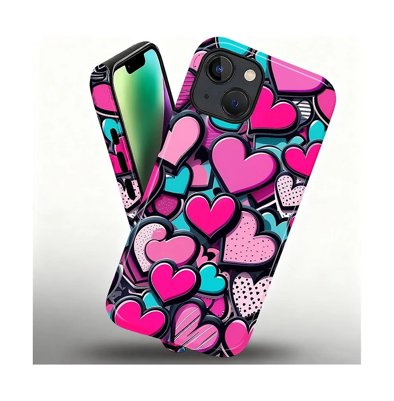 Lisen 2-Layer Durable Phone Case Compatible with Apple iPhone Air, Candy Heart Stack
