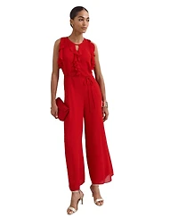 Phase Eight Women's Front Wide Leg Jumpsuit Cinched Waist