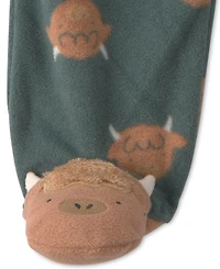 Carter's Baby Boys' 2-way Zip Footed Fleece Sleep & Play Pajamas