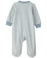 Carter's Boys' and Girls' Milk & Cookies 2-Way Zip Striped Fleece Sleep Play Pajamas