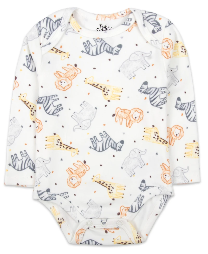 Baby Essentials Boys' Crewneck Long-Sleeve 3-Piece Bodysuit Set