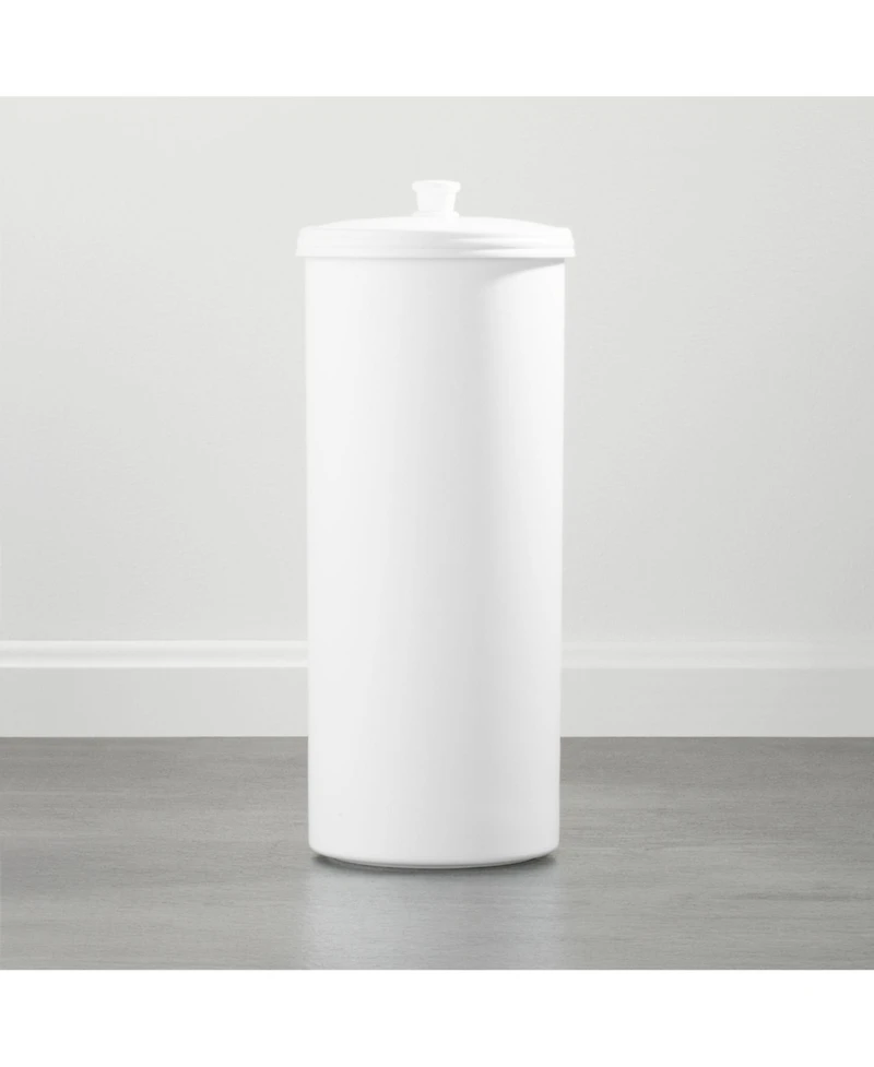 mDesign Freestanding Toilet Paper Canister, Set of 2, White, Made in Usa