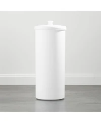 mDesign Freestanding Toilet Paper Canister, Set of 2, White, Made in Usa