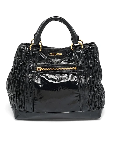 Pre-Owned Miu Miu Women's Matelasse Patent Leather Tote Bag