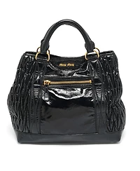 Pre-Owned Miu Miu Women's Matelasse Patent Leather Tote Bag