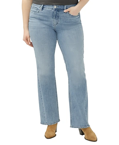 Silver Jeans Co. Plus Suki High-Rise Light-Wash Bootcut
