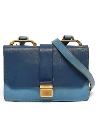 Pre-Owned Miu Miu Women's Two-Tone Madras Leather Flap Crossbody Bag