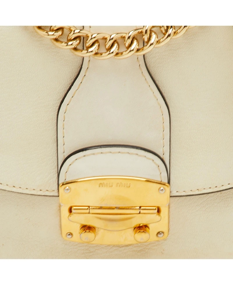 Pre-Owned Miu Miu Madras Leather Push-Lock Crossbody Bag