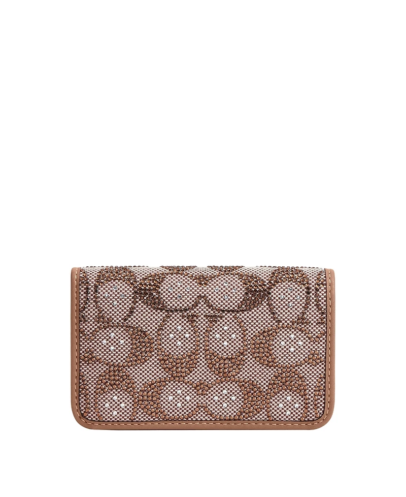 Coach Women's Crystal Signature Jacquard Essential Slim Card Case